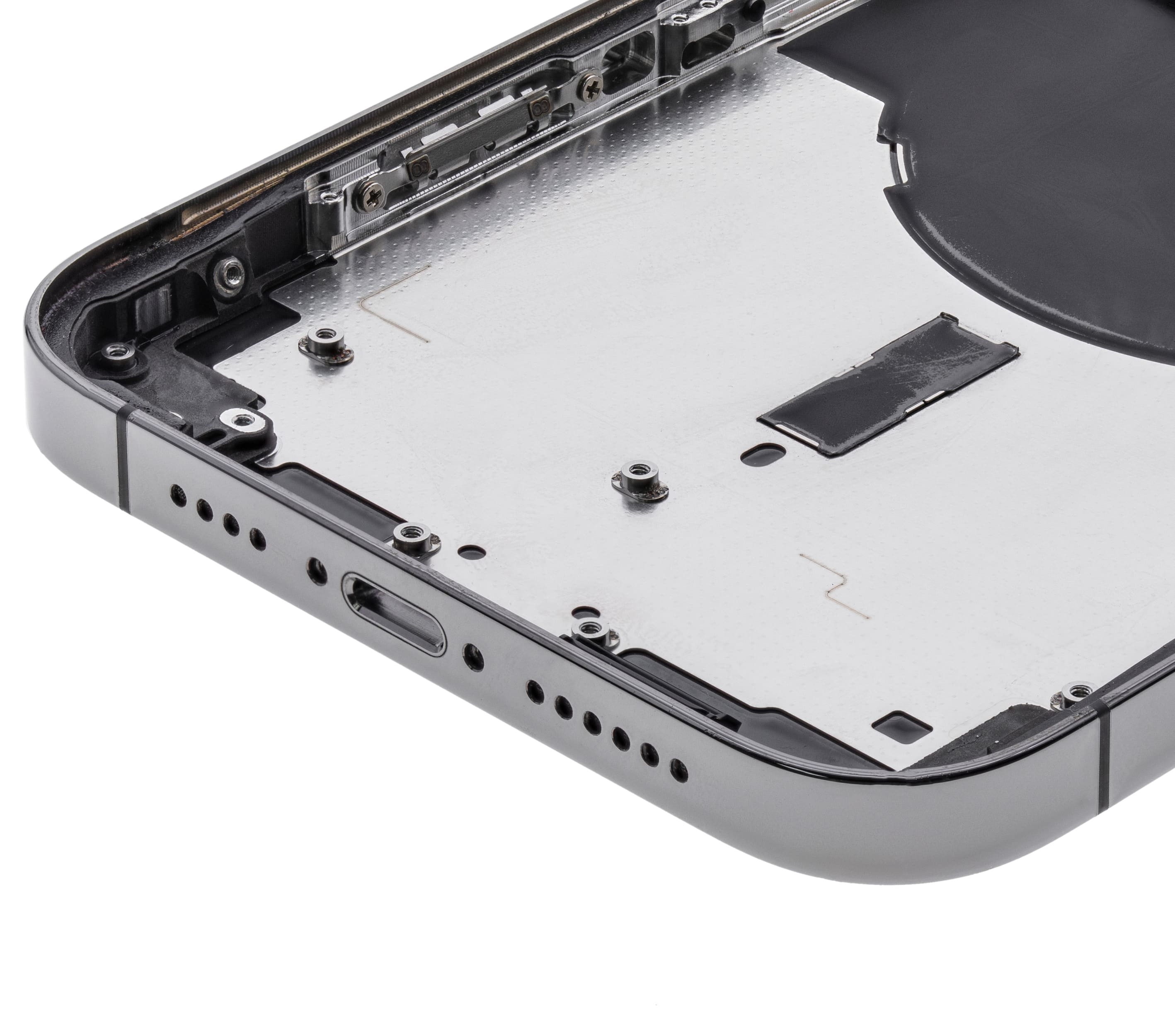 Back Housing W/ Small Components Pre-Installed Compatible For iPhone 12 Pro Max (US Version) (Used OEM Pull: Grade C) (Graphite)