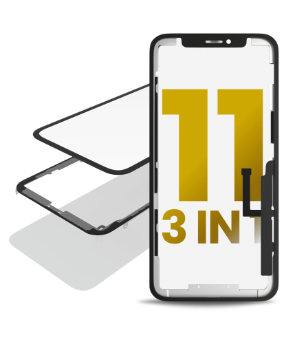3 in 1 (Front Glass + Frame + OCA Pre-Installed) Compatible For iPhone 11 (OCA Master)