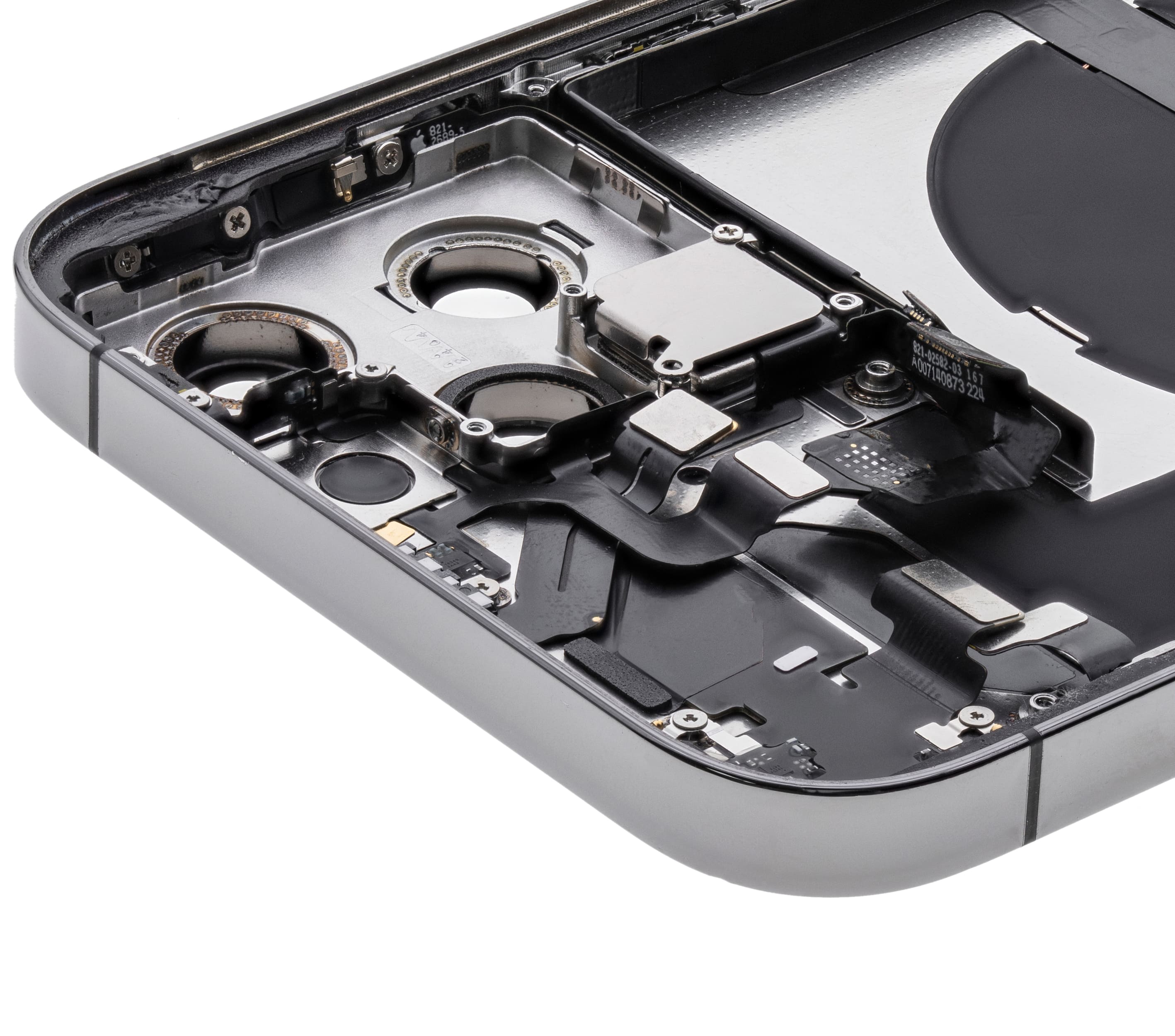 Back Housing W/ Small Components Pre-Installed Compatible For iPhone 12 Pro Max (US Version) (Used OEM Pull: Grade C) (Graphite)