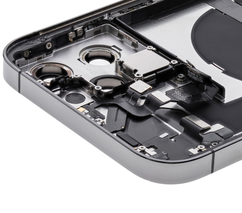 Back Housing W/ Small Components Pre-Installed Compatible For iPhone 12 Pro Max (US Version) (Used OEM Pull: Grade C) (Graphite)