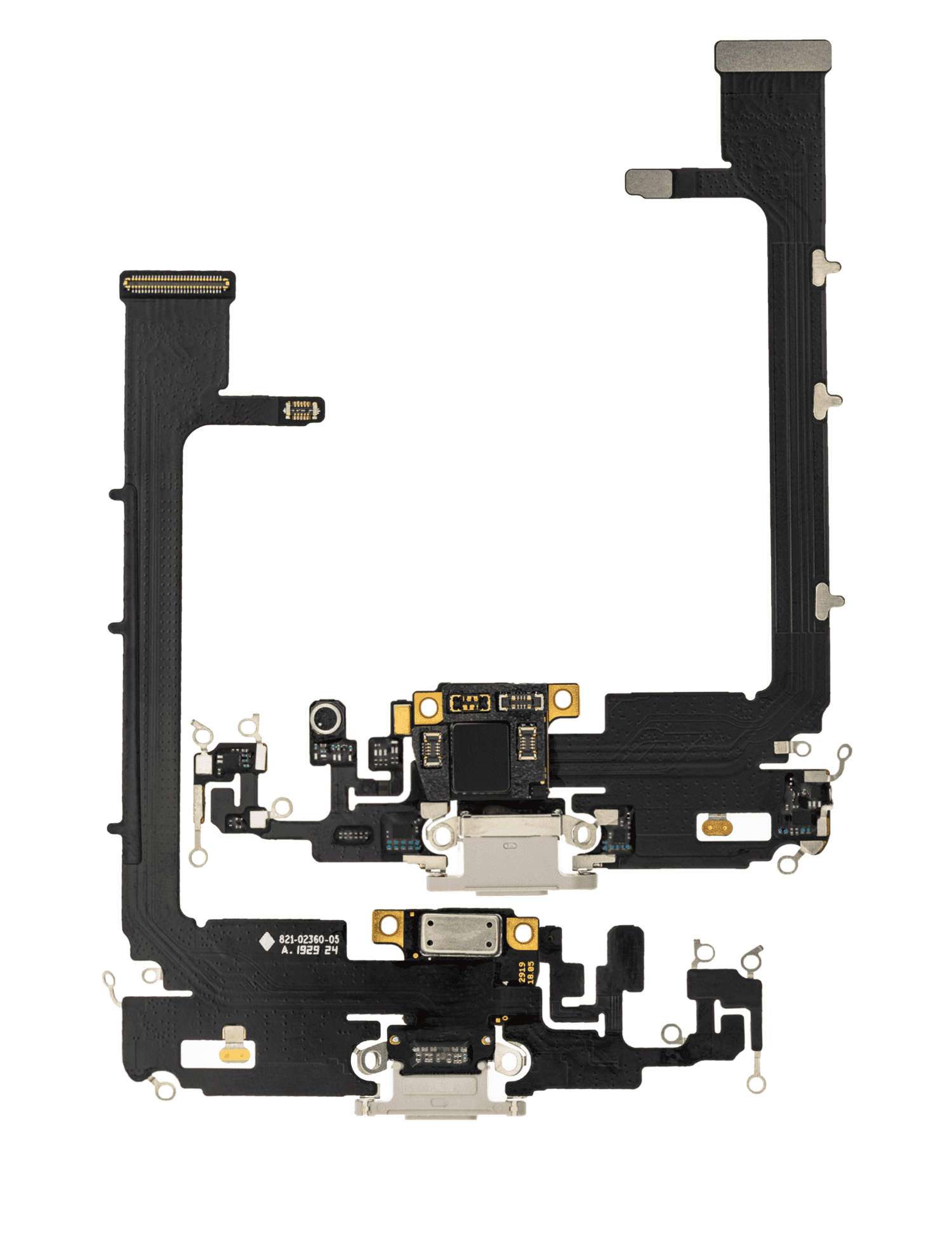 Charging Port Flex Cable With Board Compatible For iPhone 11 Pro Max (Aftermarket Plus) (Silver)