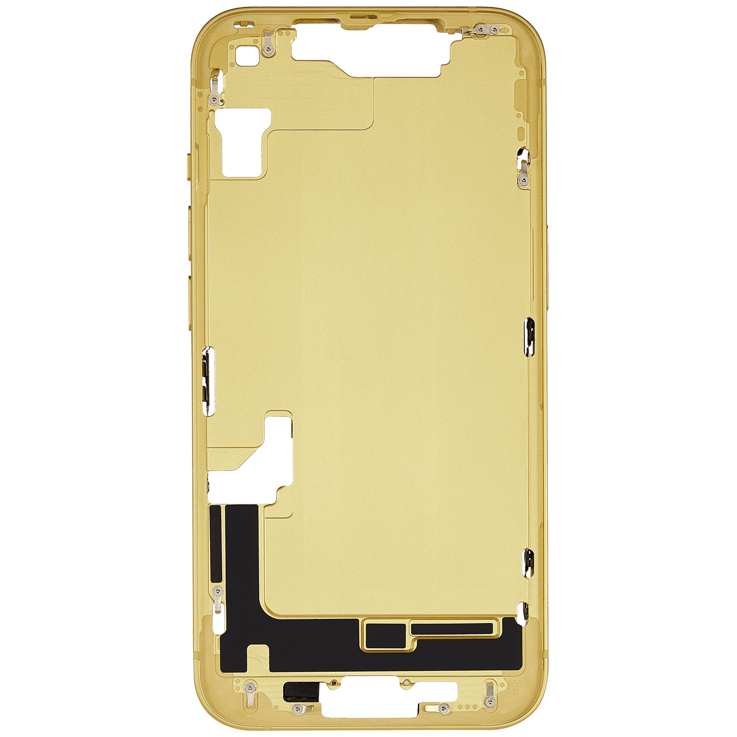 Mid-Frame Housing With Power And Volume Button Compatible For iPhone 14 (International Version) (Used OEM Pull: Grade A) (Yellow)