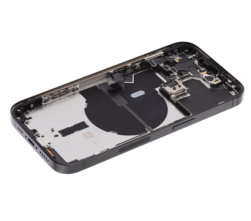 Back Housing W/ Small Pre-Installed Compatible For iPhone 14 Pro (U.S Version) (Used OEM Pull: Grade B) (Space Black)