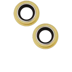 Back Camera Lens With Bracket & Bezel Compatible For iPhone 14 / 14 Plus (2 Piece Set) (Premium) (Yellow)