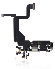 Charging Port Flex Cable Compatible For iPhone 13 Pro (Used OEM Pull) (Silver)