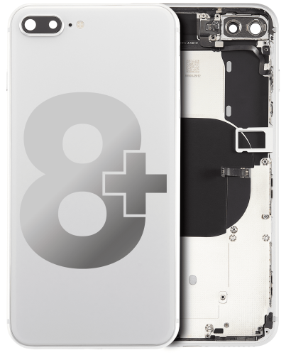 Back Housing W/ Small Components Pre-Installed Compatible For iPhone 8 Plus (Used OEM Pull: Grade A) (Silver)