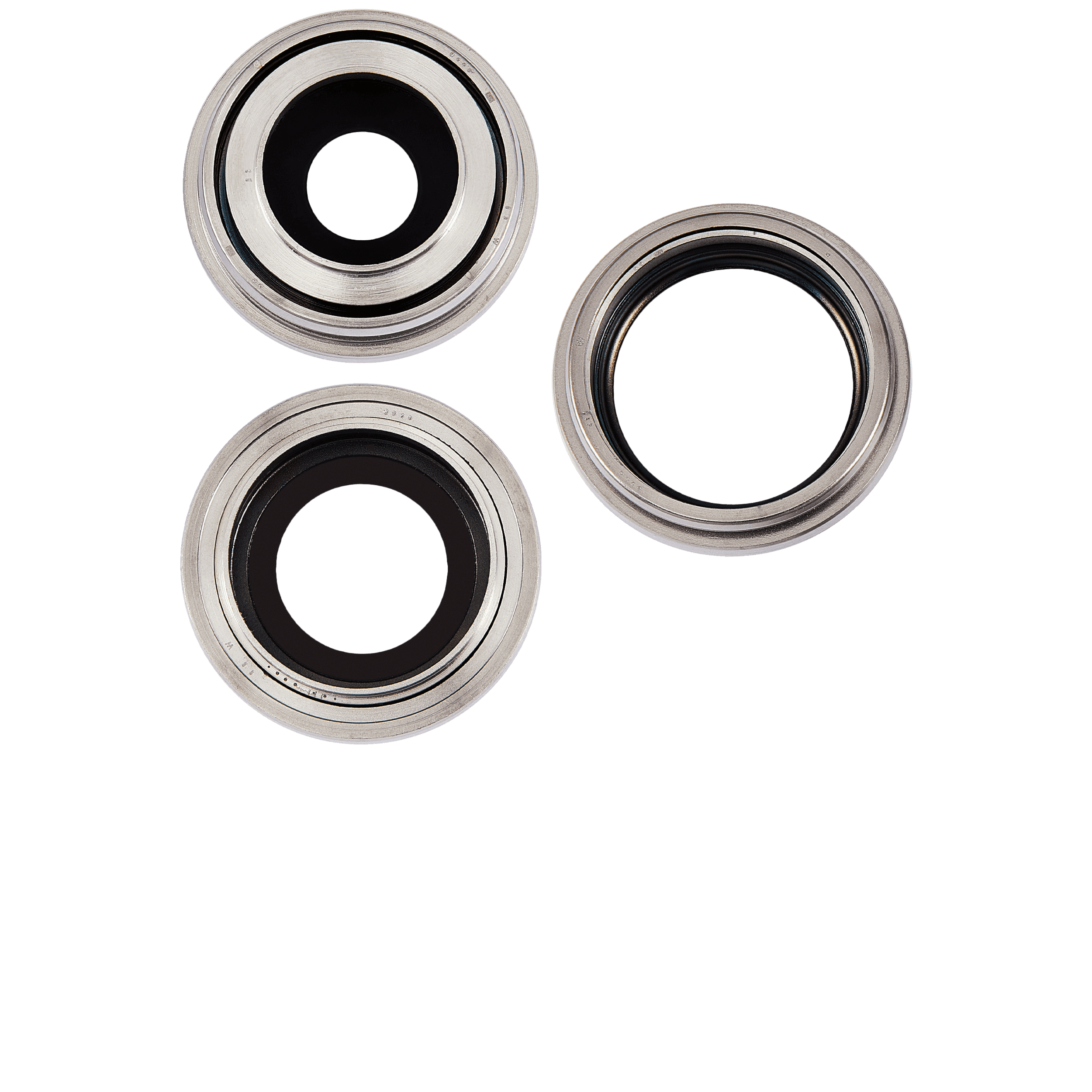 Back Camera Lens With Bracket & Bezel Compatible For iPhone 15 Pro (3 Piece Set) (Premium) (White Titanium)