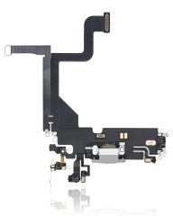 Charging Port Flex Cable Compatible For iPhone 13 Pro (Premium) (Silver)
