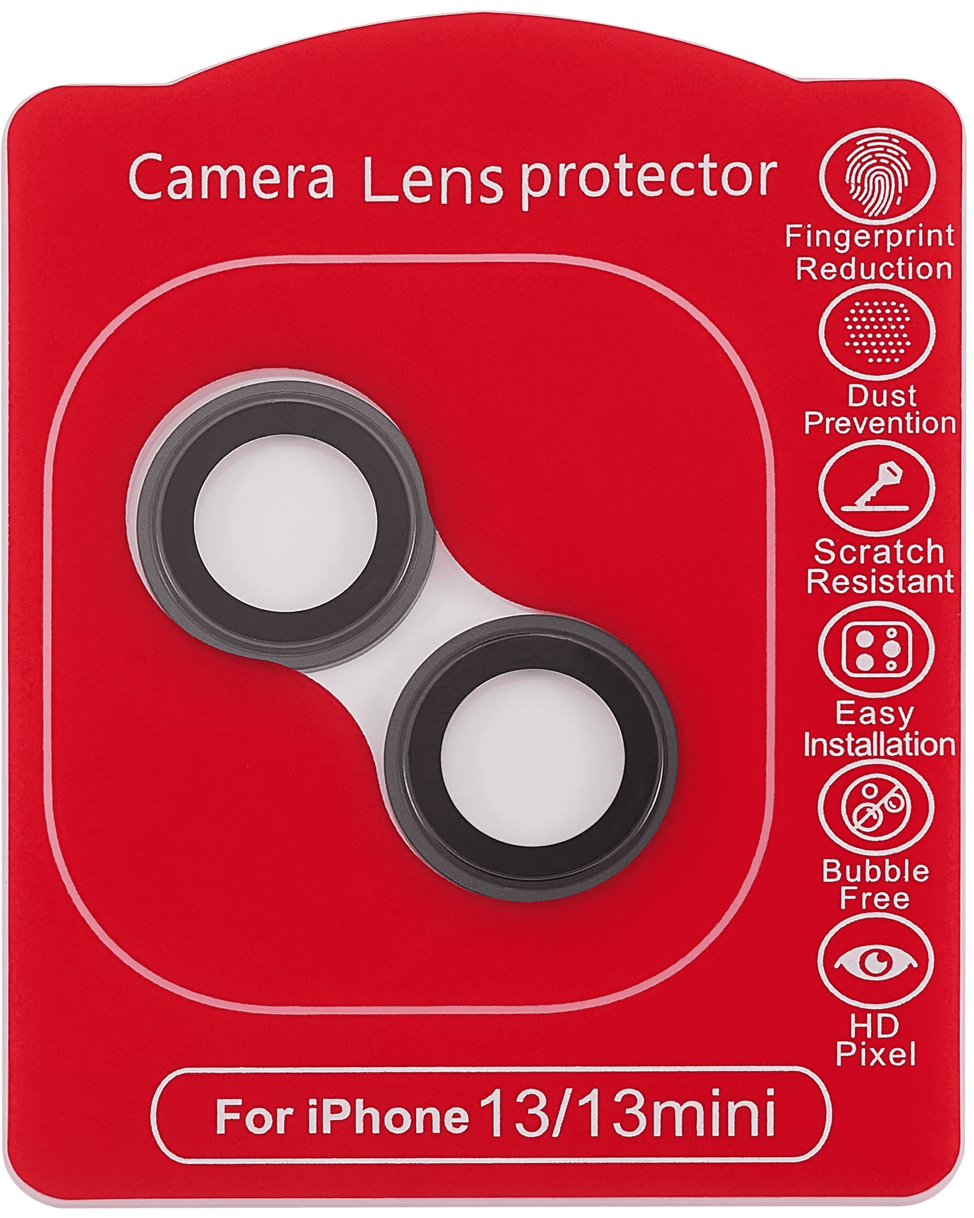 Casper Camera Lens Protector Compatible For iPhone 13 / 13 Mini (Black) (Clear)