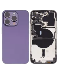 Back Housing W/ Small Pre-Installed Compatible For iPhone 14 Pro (U.S Version) (Used OEM Pull: Grade B) (Deep Purple)