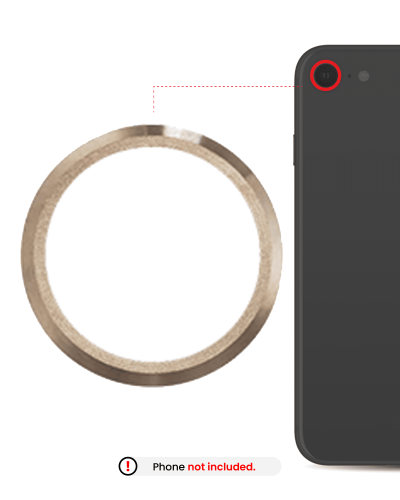Back Camera Bezel Ring Only Compatible For iPhone 8 (Gold) (10 Pack)
