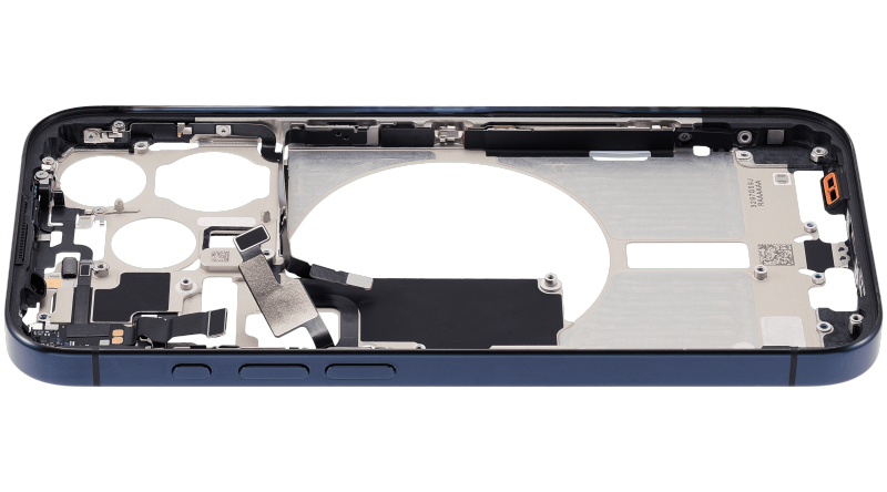 Mid-Frame Housing With Power And Volume Button Compatible For iPhone 15 Pro (US Version) (Used OEM Pull: Grade A) (Blue Titanium)