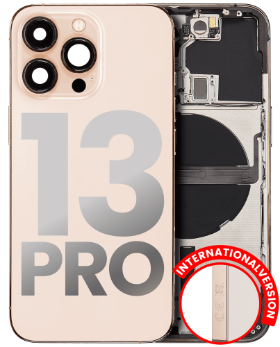 Back Housing W/ Small Components Pre-Installed Compatible For iPhone 13 Pro (International Version) (Used OEM Pull: Grade C) (Gold)