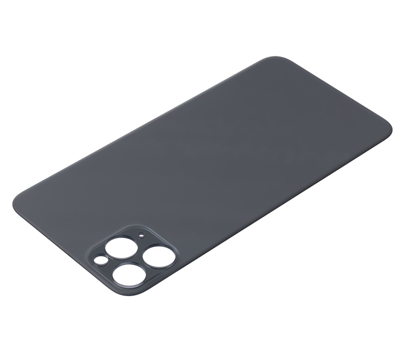 Back Glass With 3M Adhesive Compatible For iPhone 11 Pro Max (No Logo / Large Camera Hole) (Space Gray)