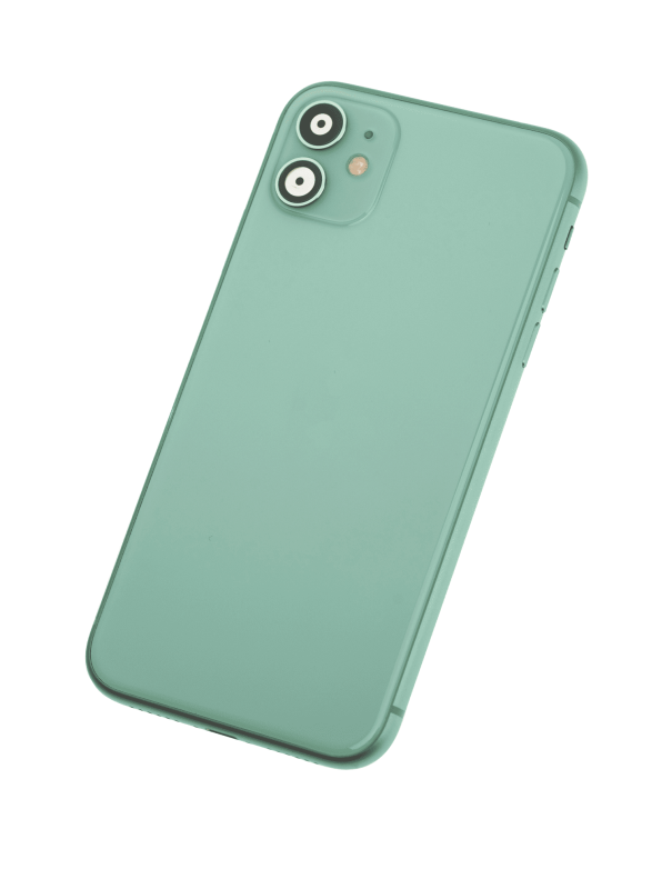 Back Housing W/ Small Components Pre-Installed Compatible For iPhone 11 (Used OEM Pull: Grade A) (Green)