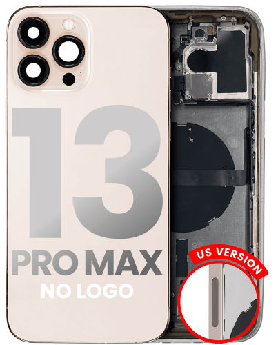 Back Housing W/ Small Components Pre-Installed Compatible For iPhone 13 Pro Max (US Version) (No Logo) (Aftermarket Plus) (Gold)