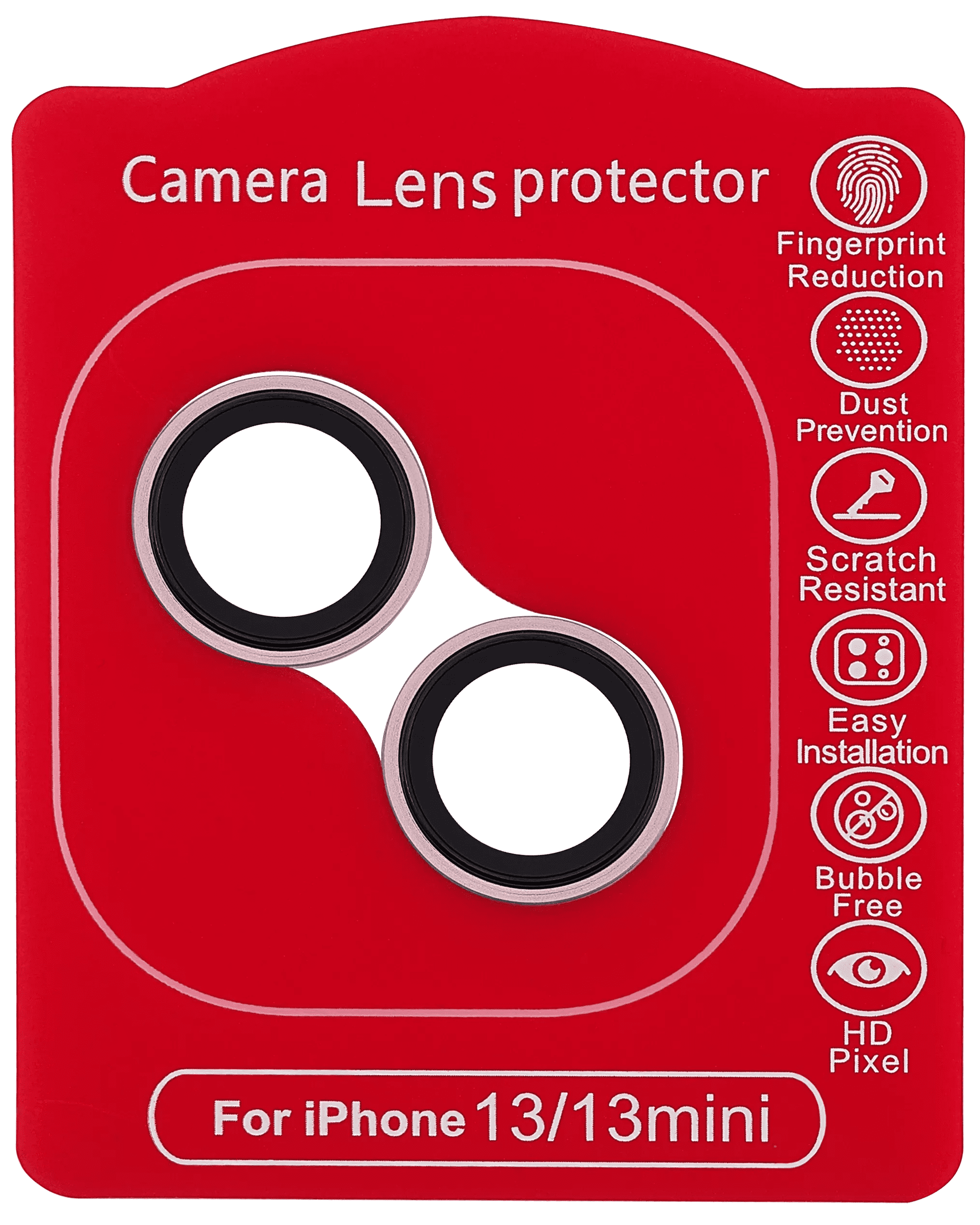 Casper Camera Lens Protector Compatible For iPhone 13 / 13 Mini (Pink) (Clear)