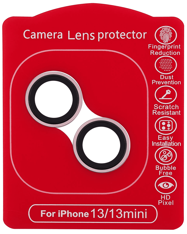 Casper Camera Lens Protector Compatible For iPhone 13 / 13 Mini (Pink) (Clear)