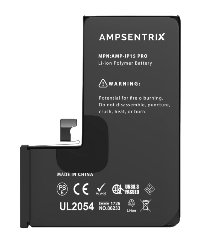 Replacement Battery Compatible For iPhone 15 Pro (AmpSentrix Pro)