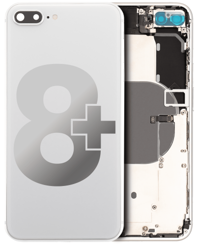 Back Housing W/ Small Components Pre-Installed Compatible For iPhone 8 Plus (Used OEM Pull: Grade B) (Silver)