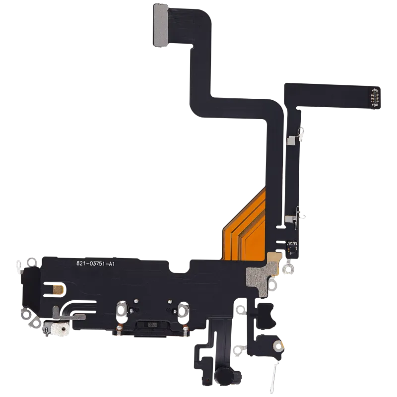 Charging Port Flex Cable Compatible For iPhone 14 Pro (Aftermarket Plus) (Space Black)