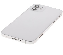 Back Housing W/ Small Components Pre-Installed Compatible For iPhone 12 (US Version) (Used OEM Pull: Grade C) (White)