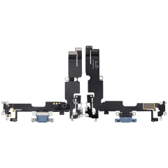 Charging Port Flex Cable Compatible For iPhone 14 Plus (Used OEM Pull) (Blue)