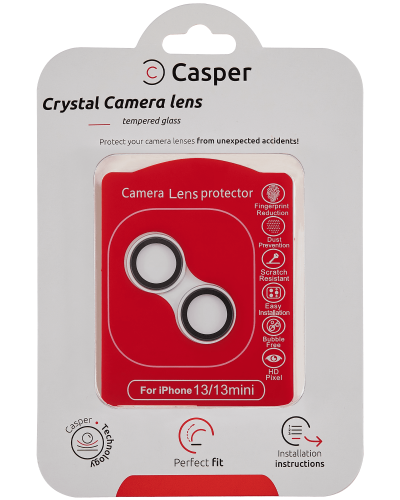 Casper Camera Lens Protector Compatible For iPhone 13 / 13 Mini (Silver) (Clear)