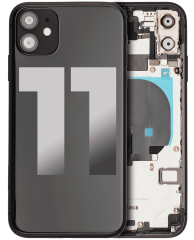 Back Housing W/ Small Components Pre-Installed Compatible For iPhone 11 (Used OEM Pull: Grade B) (Black)