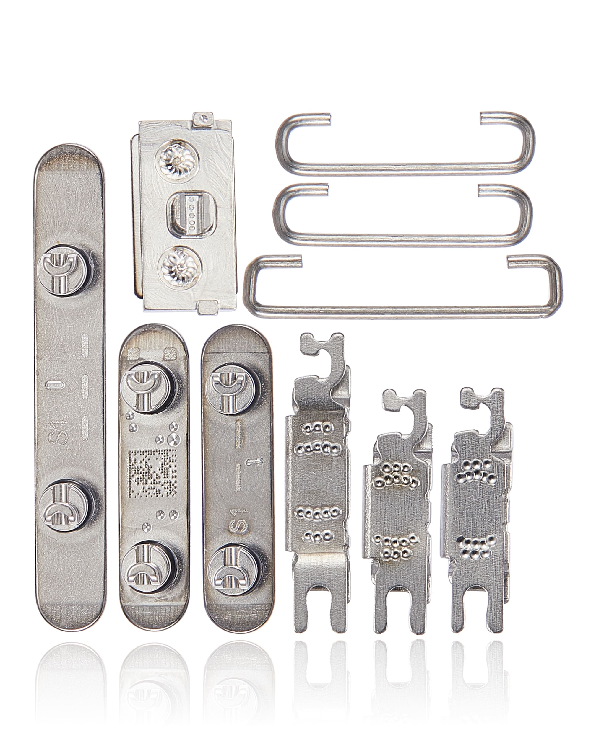Hard Buttons (Power / Volume / Switch) Compatible For iPhone 14 Pro / 14 Pro Max (Silver)
