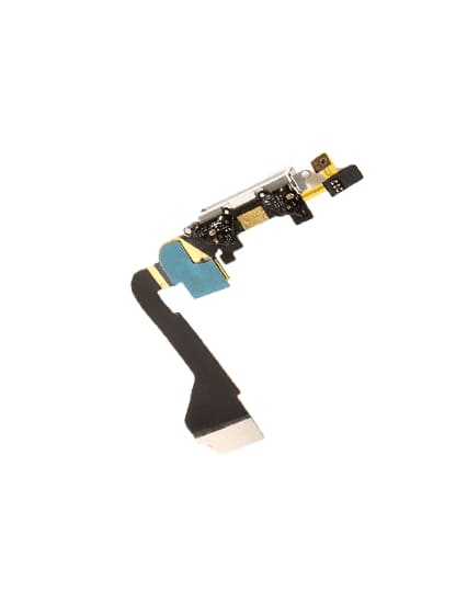 Charging Port Cable Compatible For iPhone 4 (GSM) (White)