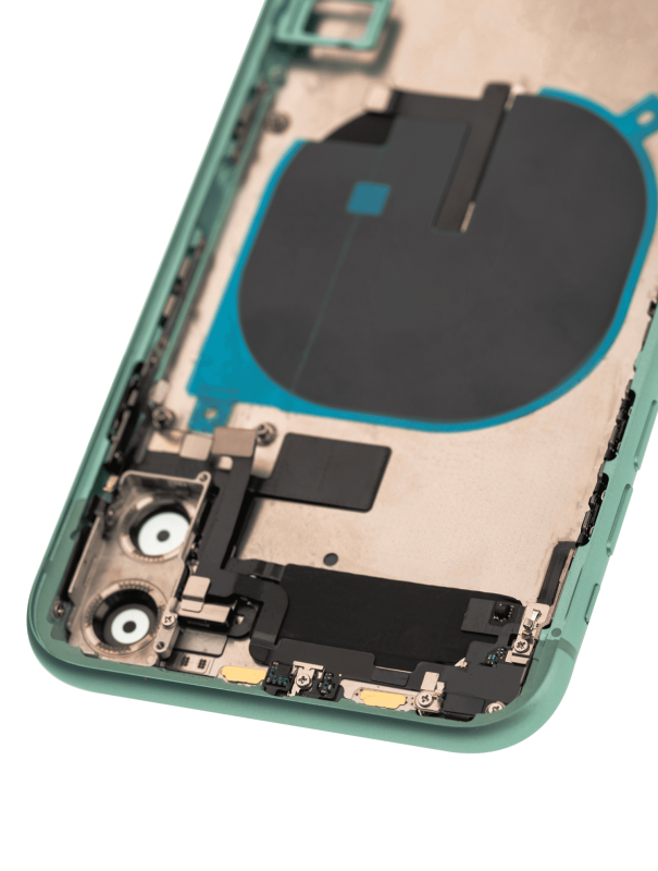 Back Housing W/ Small Components Pre-Installed Compatible For iPhone 11 (Used OEM Pull: Grade B) (Green)