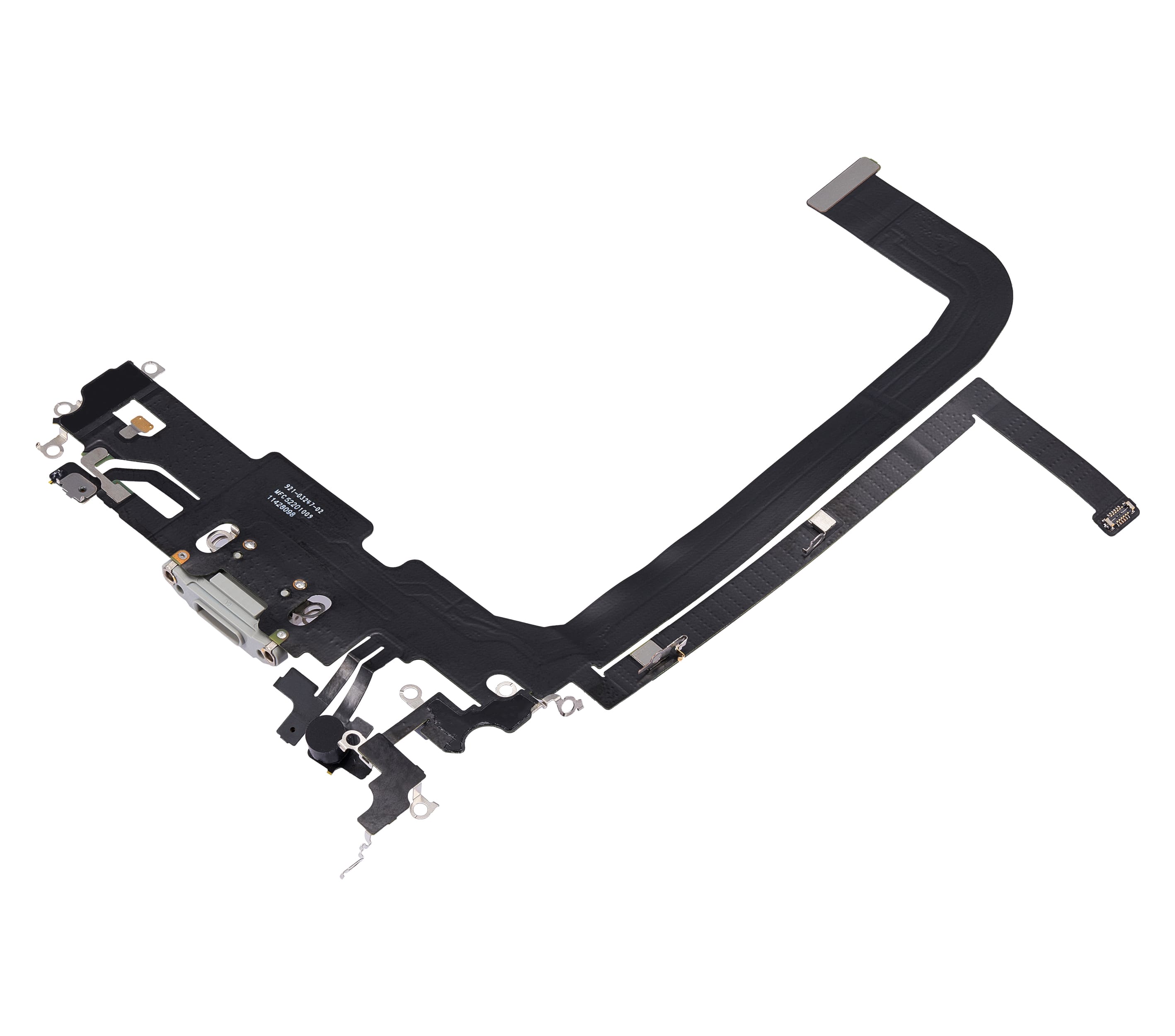 Charging Port Flex Cable Compatible For iPhone 13 Pro Max (Used OEM Pull) (Silver)