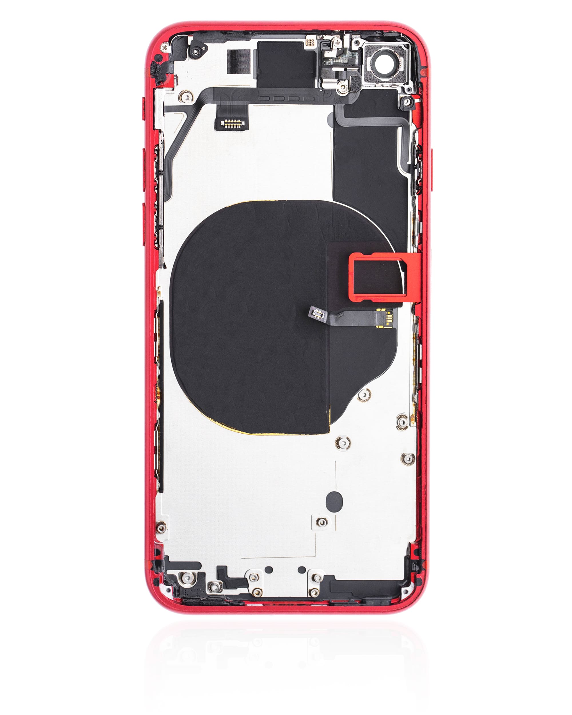 Back Housing W/ Small Components Pre-Installed Compatible For iPhone SE (2020) (Used OEM Pull: Grade C) (Red)