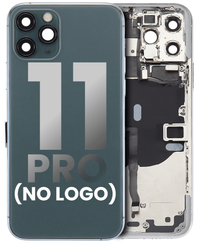 Back Housing W/ Small Components Pre-Installed Compatible For iPhone 11 Pro (No Logo) (Aftermarket Plus) (Midnight Green)