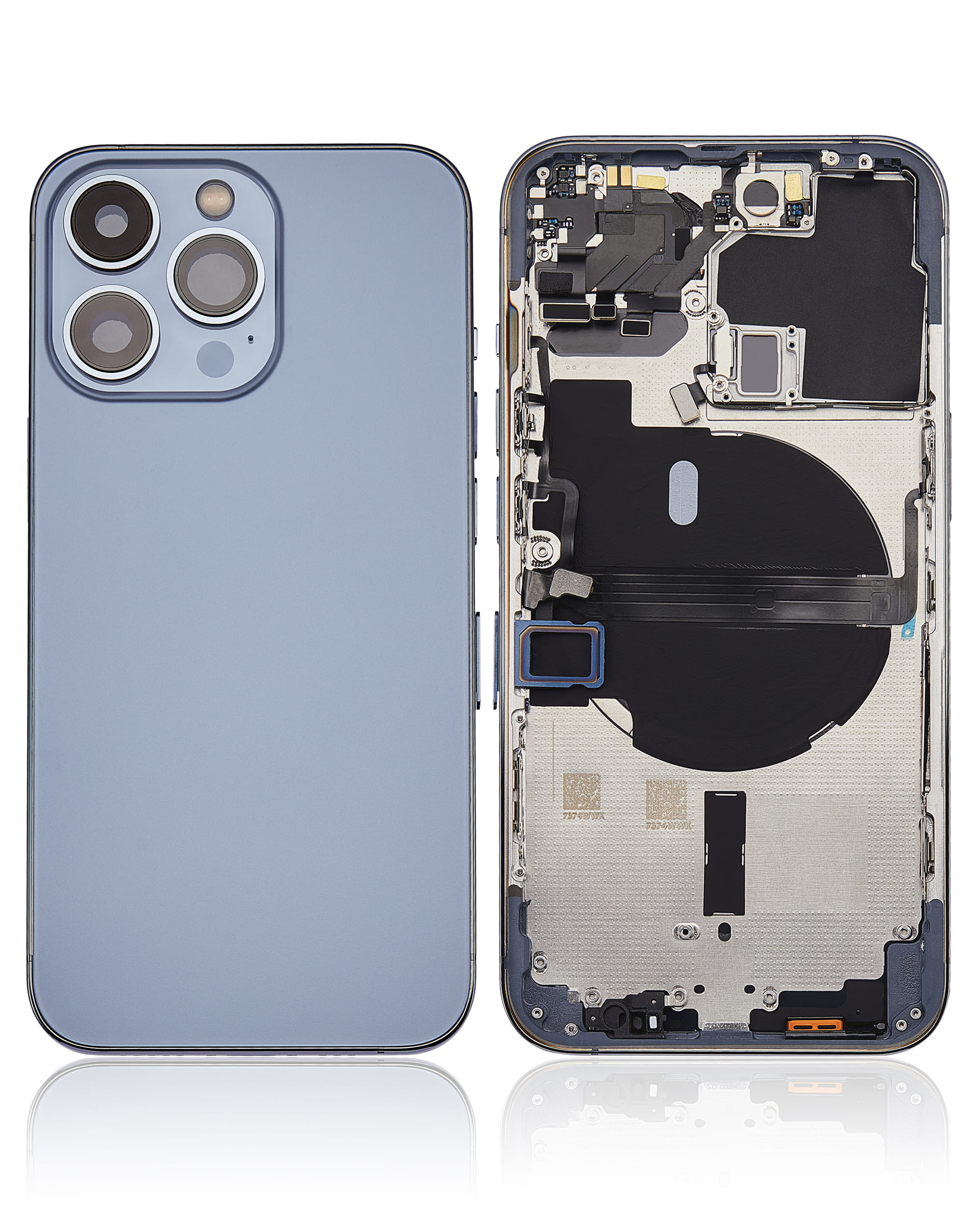 Back Housing W/ Small Components Pre-Installed Compatible For iPhone 13 Pro (US Version) (No Logo) (Aftermarket Plus) (Sierra Blue)