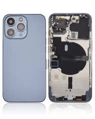 Back Housing W/ Small Components Pre-Installed Compatible For iPhone 13 Pro (US Version) (No Logo) (Aftermarket Plus) (Sierra Blue)