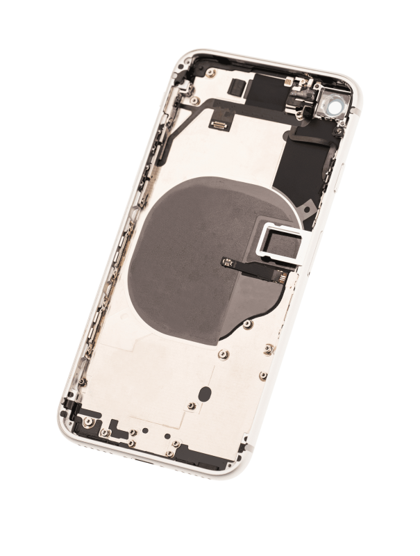 Back Housing W/ Small Components Pre-Installed Compatible For iPhone 8 (Used OEM Pull: Grade A) (Silver)