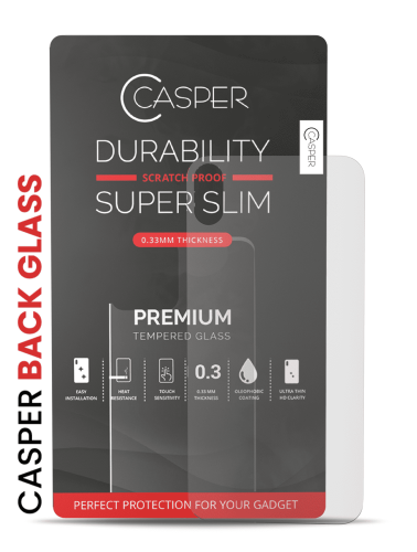 Casper Tempered Glass (Back Glass) Compatible For iPhone XS Max (Retail Pack) (Matte)