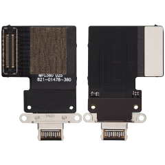 Charging Port Flex Cable Compatible For iPad Pro 12.9" 3rd Gen (2018) / 4th Gen (2020) / iPad Pro 11" 1st Gen (2018) / Pro 11" 2nd Gen (2020) (Aftermarket Plus) (Black)