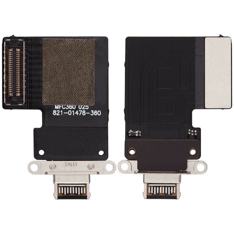 Charging Port Flex Cable Compatible For iPad Pro 12.9" 3rd Gen (2018) / 4th Gen (2020) / iPad Pro 11" 1st Gen (2018) / Pro 11" 2nd Gen (2020) (Aftermarket Plus) (Black)