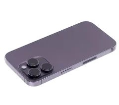 Back Housing W/ Small Pre-Installed Compatible For iPhone 14 Pro (U.S Version) (Used OEM Pull: Grade B) (Deep Purple)