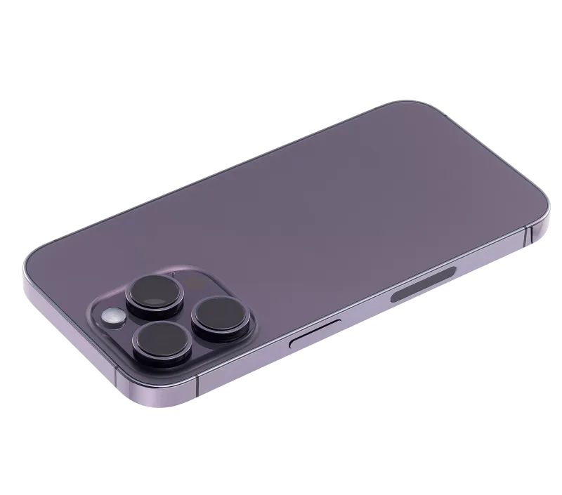 Back Housing W/ Small Pre-Installed Compatible For iPhone 14 Pro (U.S Version) (Used OEM Pull: Grade B) (Deep Purple)