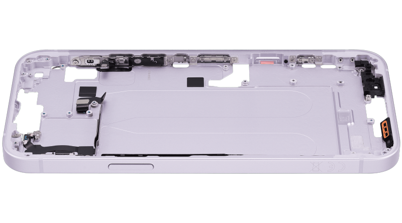 Mid-Frame Housing With Power And Volume Button Compatible For iPhone 14 Plus (International Version) (Used OEM Pull: Grade A) (Purple)