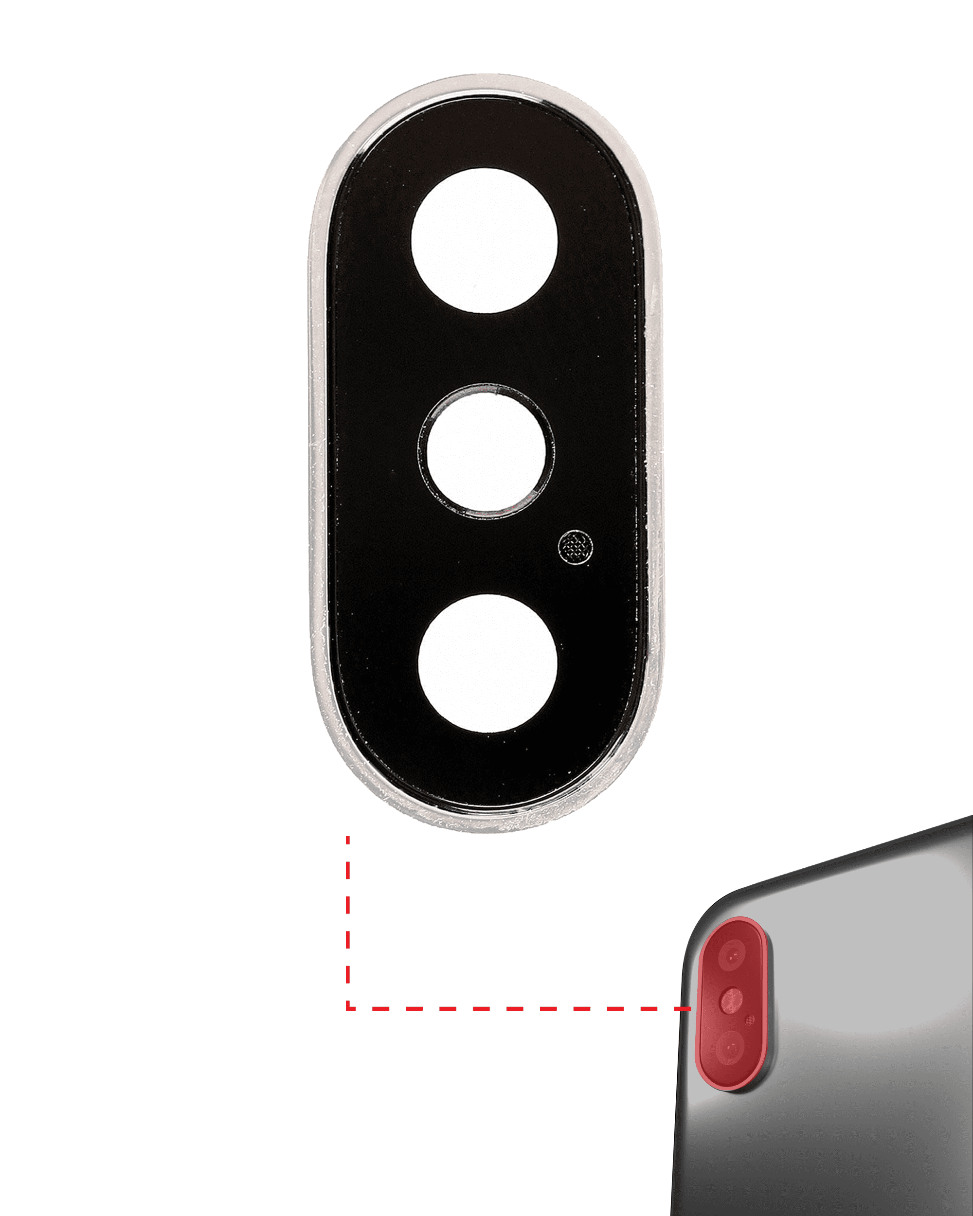Back Camera Lens With Bracket & Bezel Compatible For iPhone X (Silver)