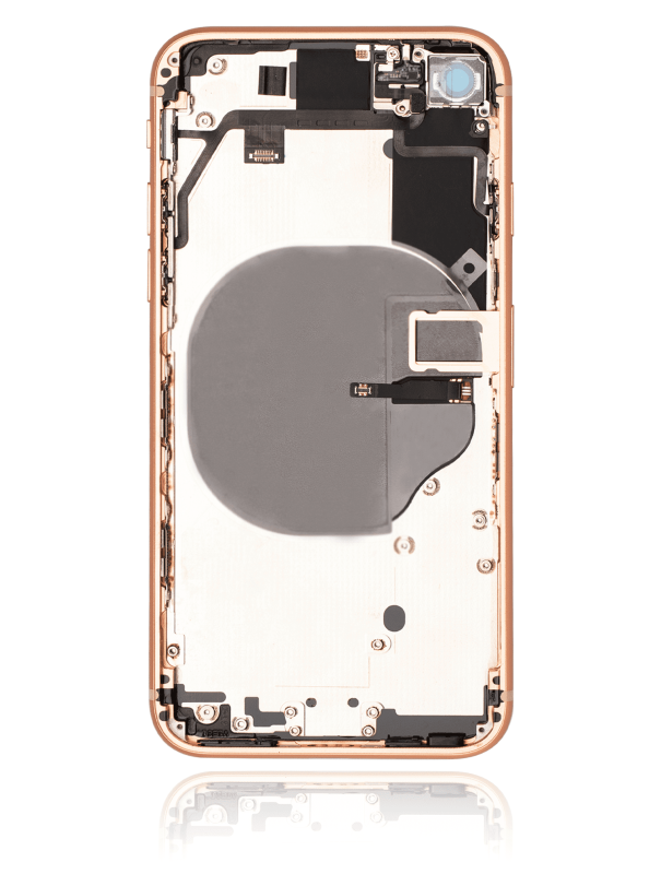 Back Housing W/ Small Components Pre-Installed Compatible For iPhone 8 (Used OEM Pull: Grade C) (Gold)