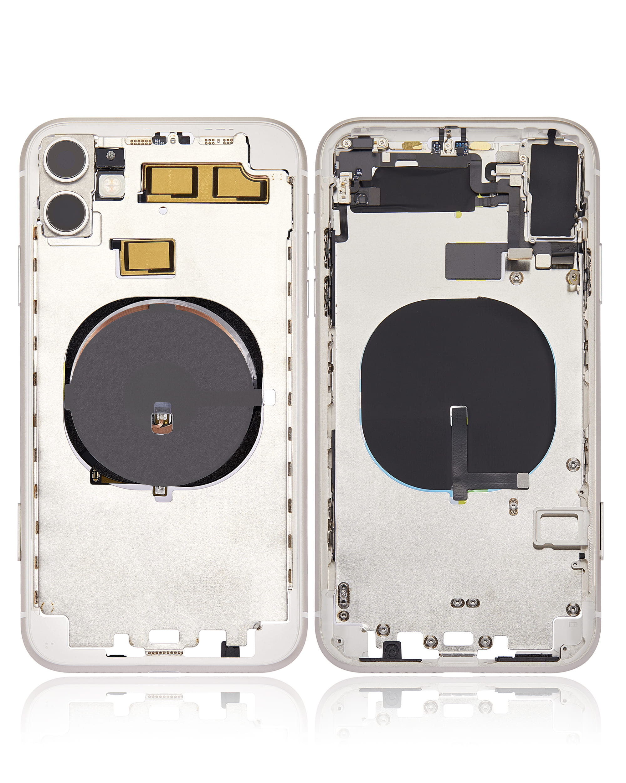 Back Housing W/ Small Components Pre-Installed (Without Back Cover) Compatible For iPhone 11 (White)