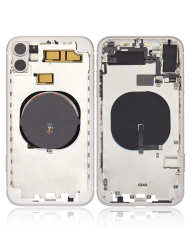 Back Housing W/ Small Components Pre-Installed (Without Back Cover) Compatible For iPhone 11 (White)