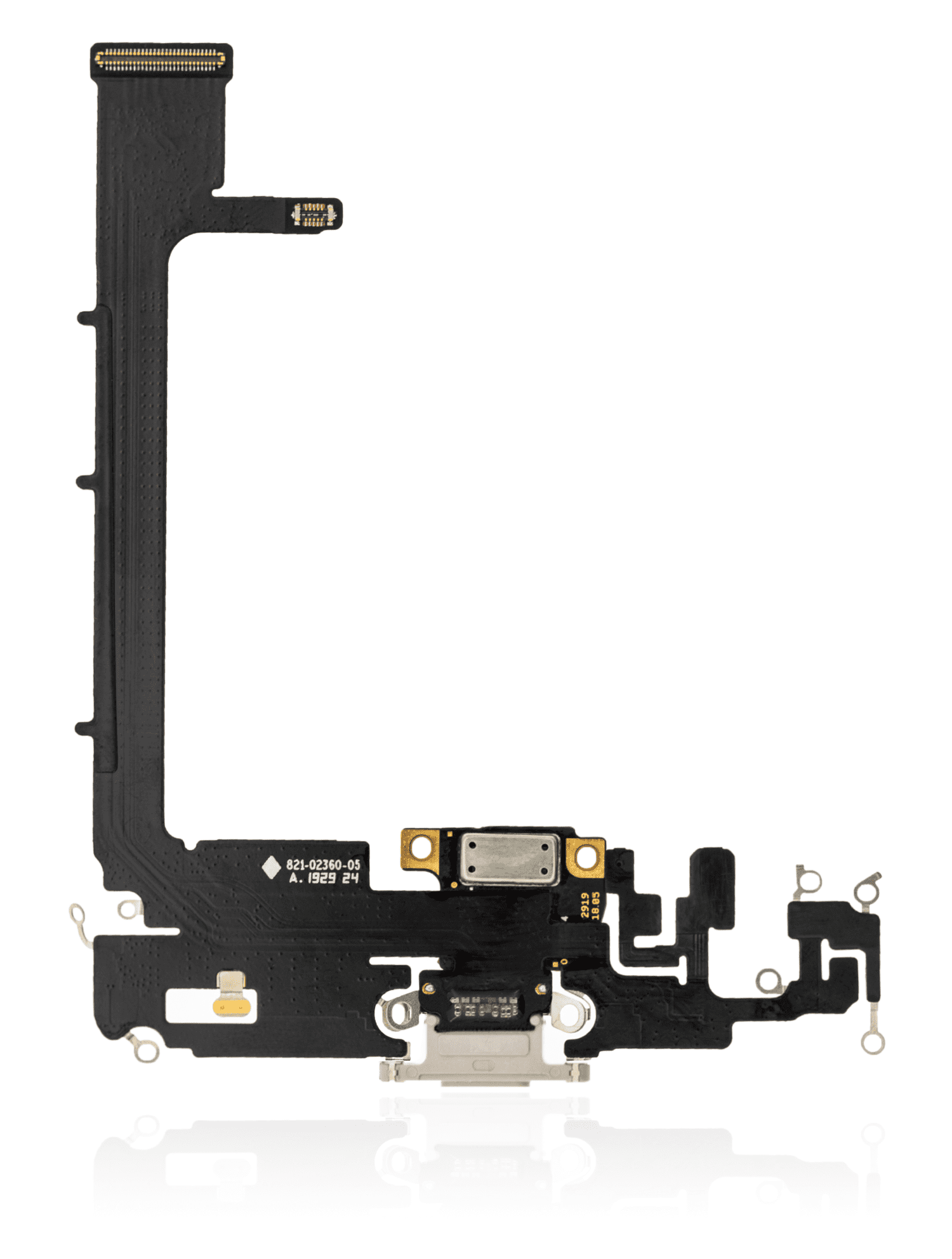 Charging Port Flex Cable With Board Compatible For iPhone 11 Pro Max (Aftermarket Plus) (Silver)