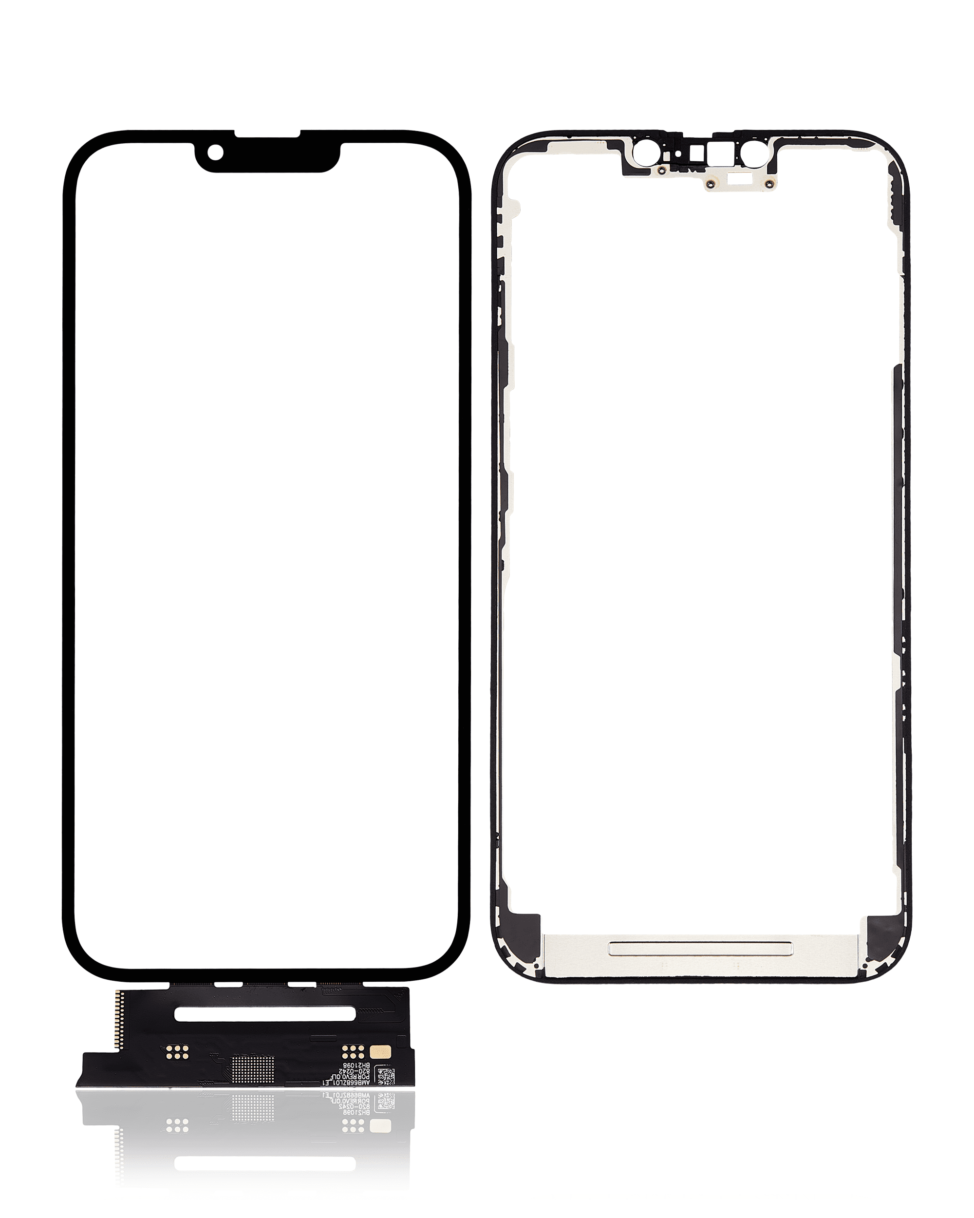 4 in 1 With Frame Included (Front Glass + OCA + Short Touch + OCA Pre-Installed) Compatible For iPhone 13 Pro Max (OCA Master)